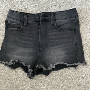 Celebrity pink black jean shorts